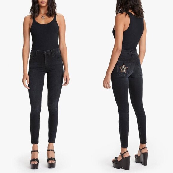 MOTHER Denim - MOTHER The Looker High Waisted Blackbird Jeans Size 28